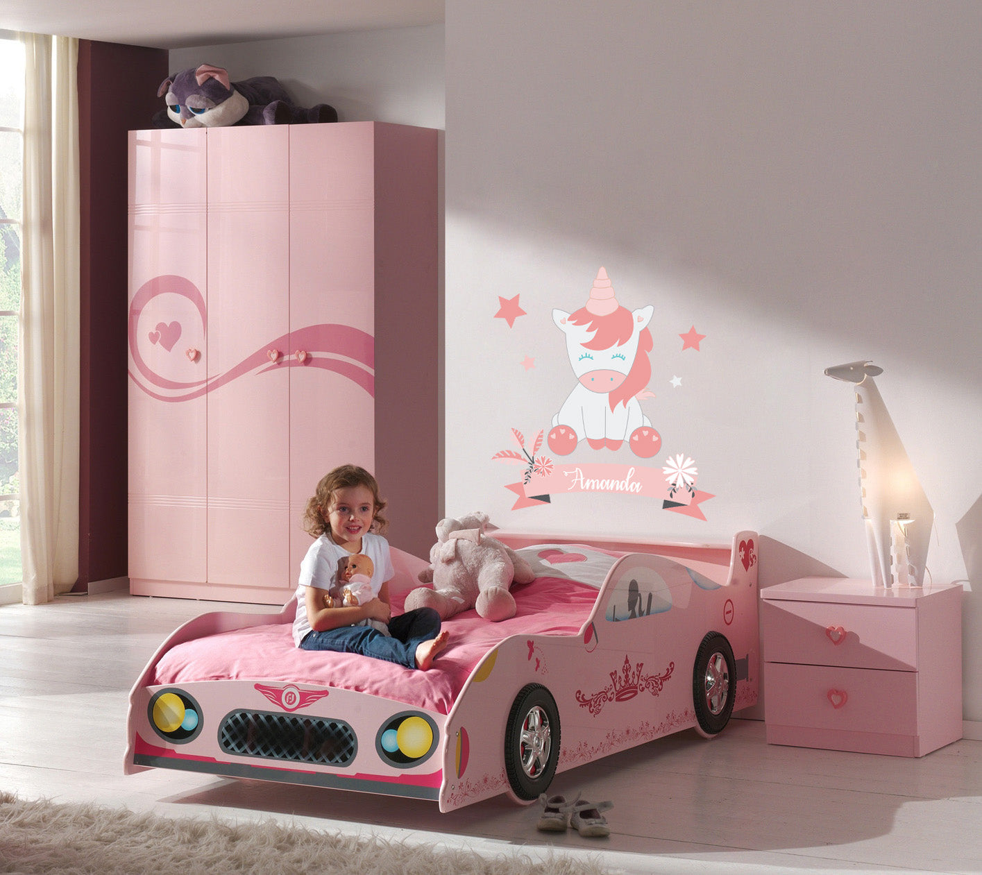 Kids Unicorn Personalized Custom Name Wall Sticker Decal WC85