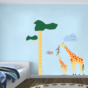 Giraffe Cartoon Growth Height Chart for Kids Decal Wall Sticker WC96