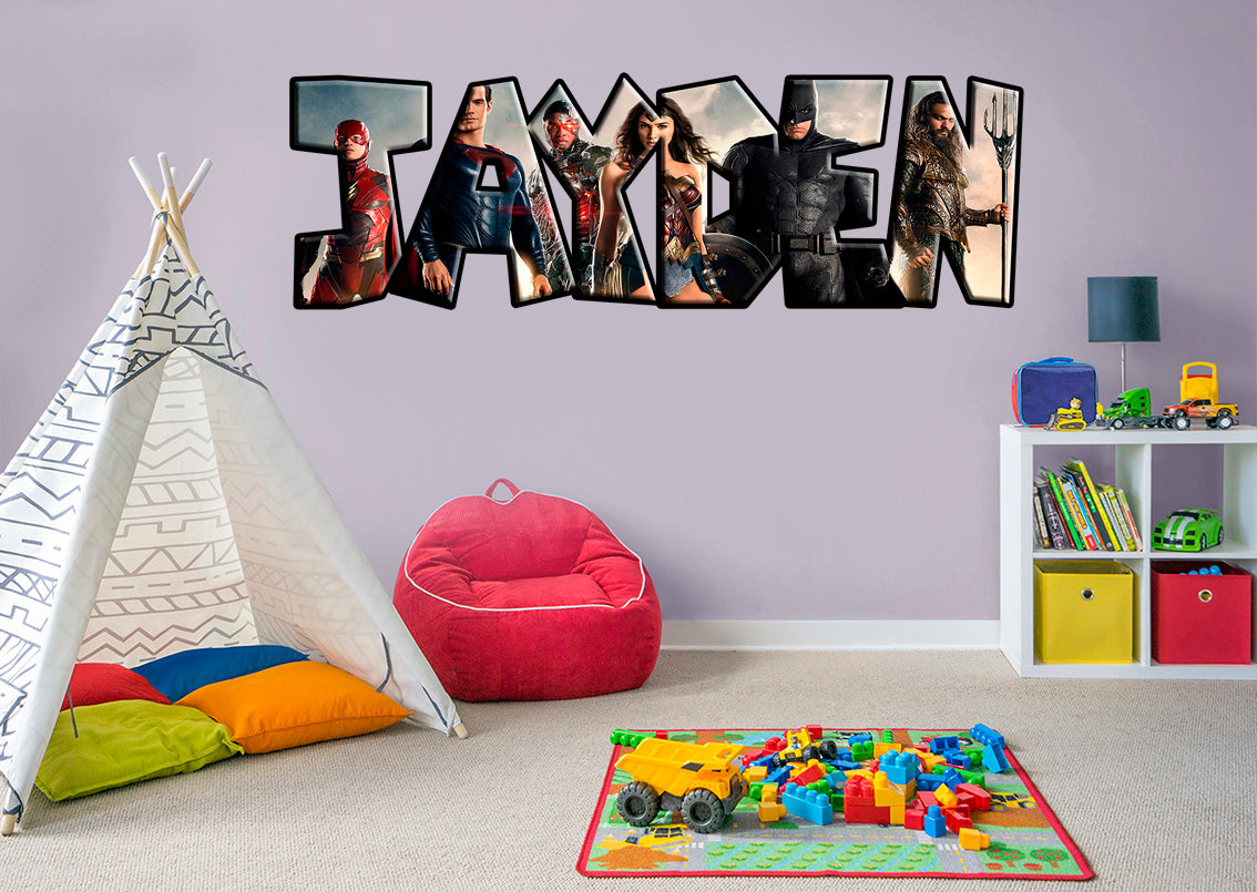 Super Hero Personalized Custom Name Wall Sticker Decal WP01