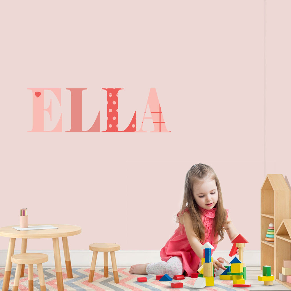 Enfants Personnalisé Custom Name Wall Sticker Decal WP04