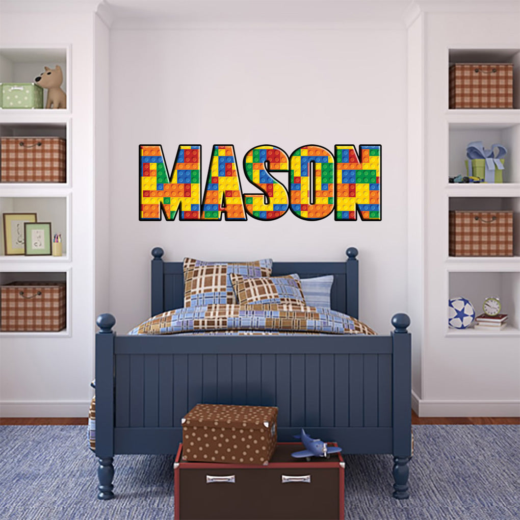Lego Bricks Style Personalized Custom Name Wall Sticker Decal 010