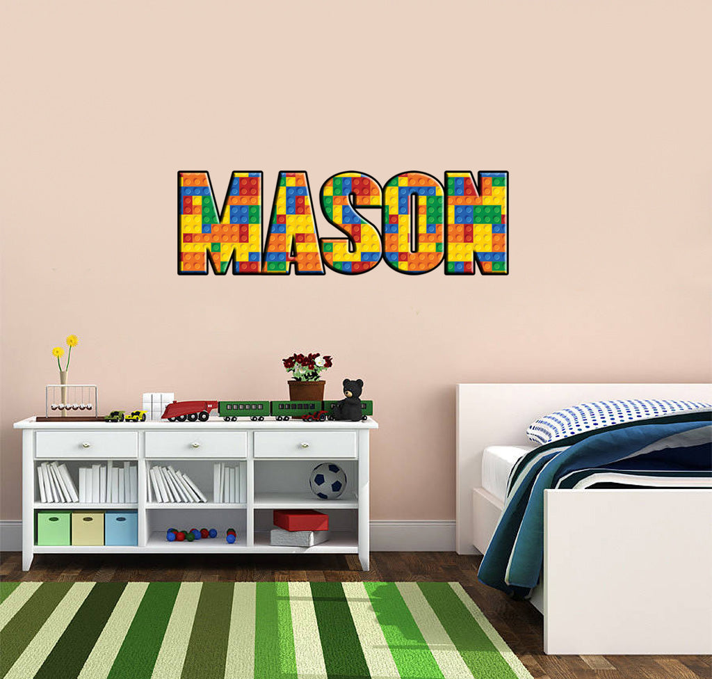 Lego Bricks Style Personalized Custom Name Wall Sticker Decal 010