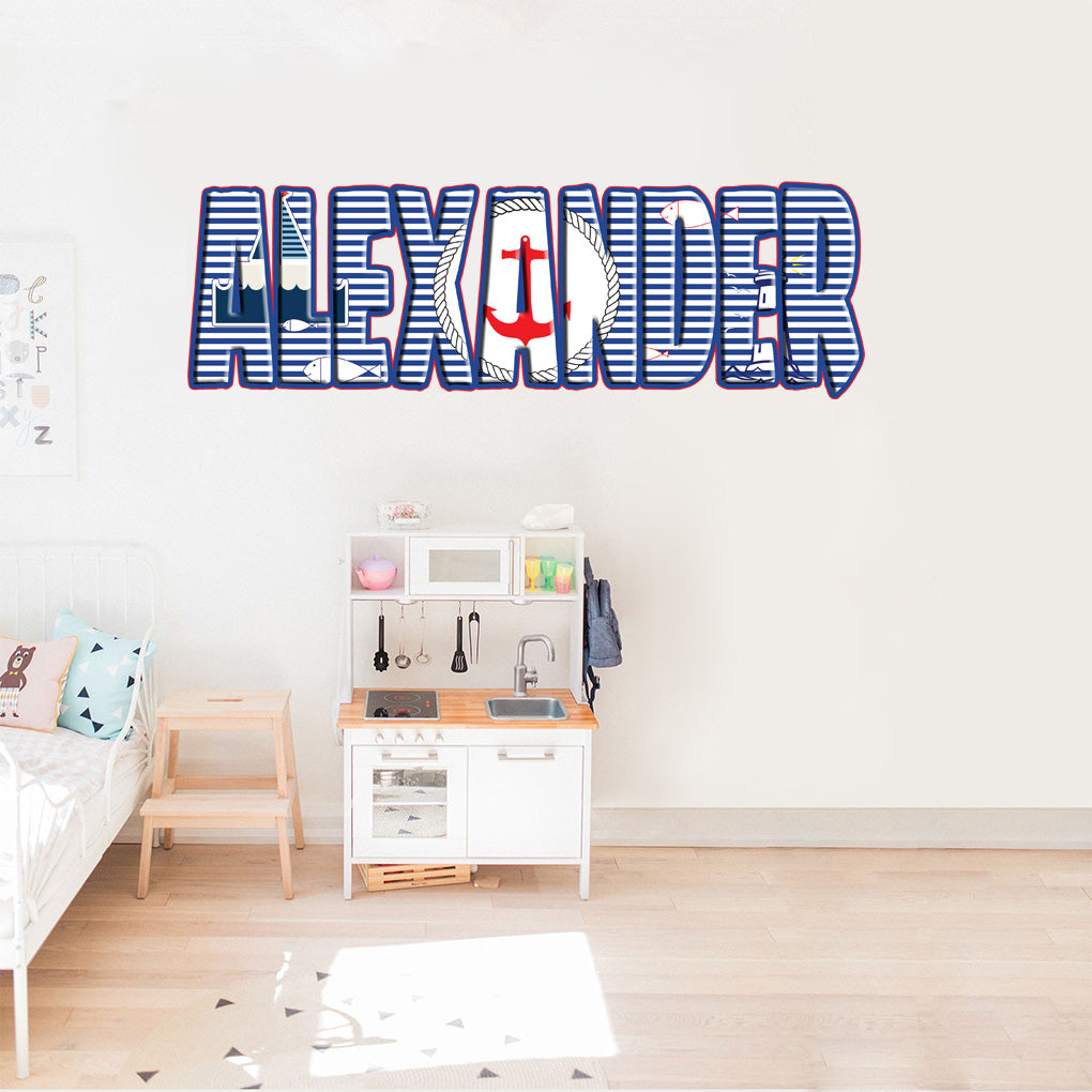 Nautical Personalized Custom Name Wall Sticker Decal WP101