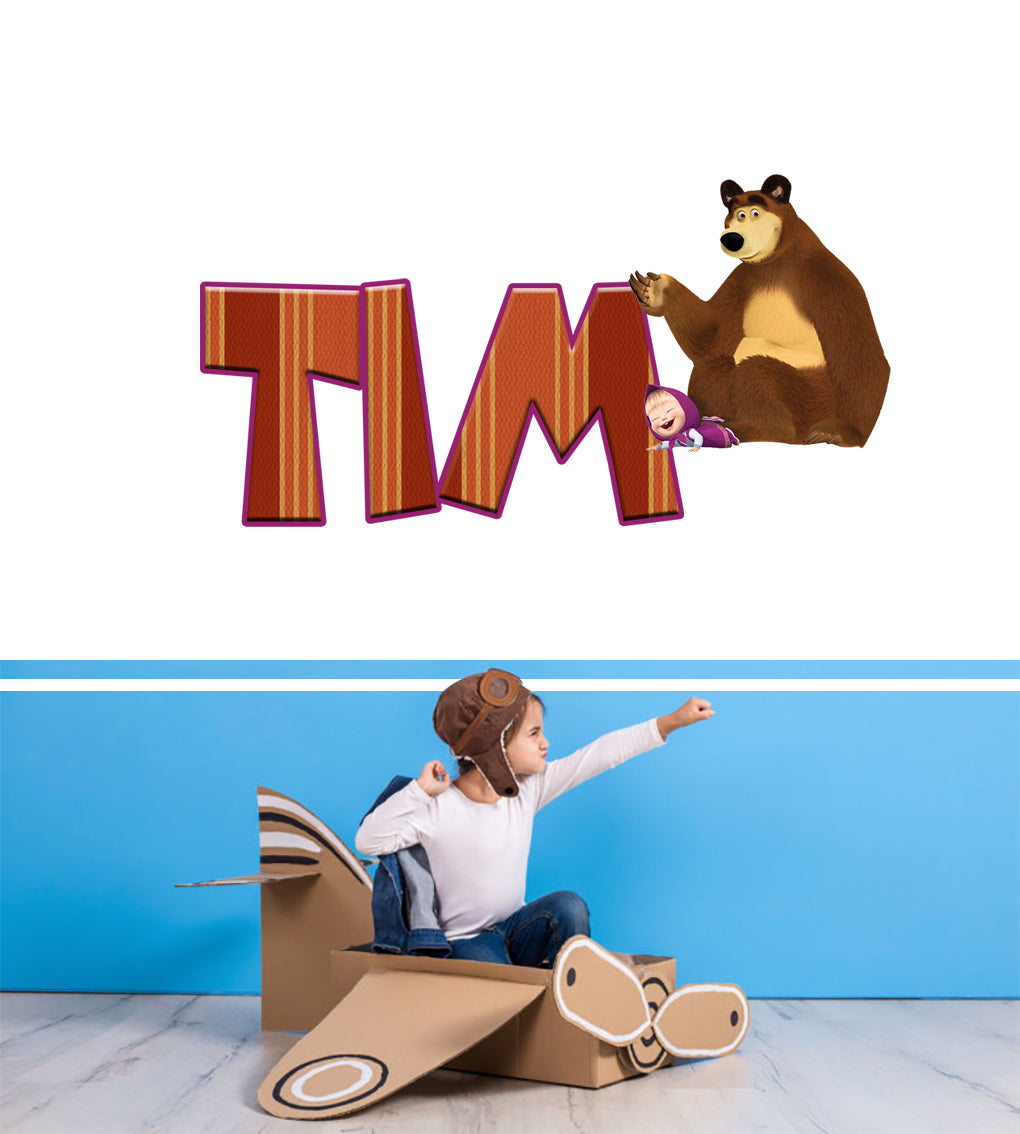 Masha And The Bear Personnalisé Custom Name Wall Sticker Decal WP106 Masha And The Bear Custom Name Wall Sticker Decal WP106 Masha And The Bear Custom Name Wall Sticker Decal WP106 Masha And The