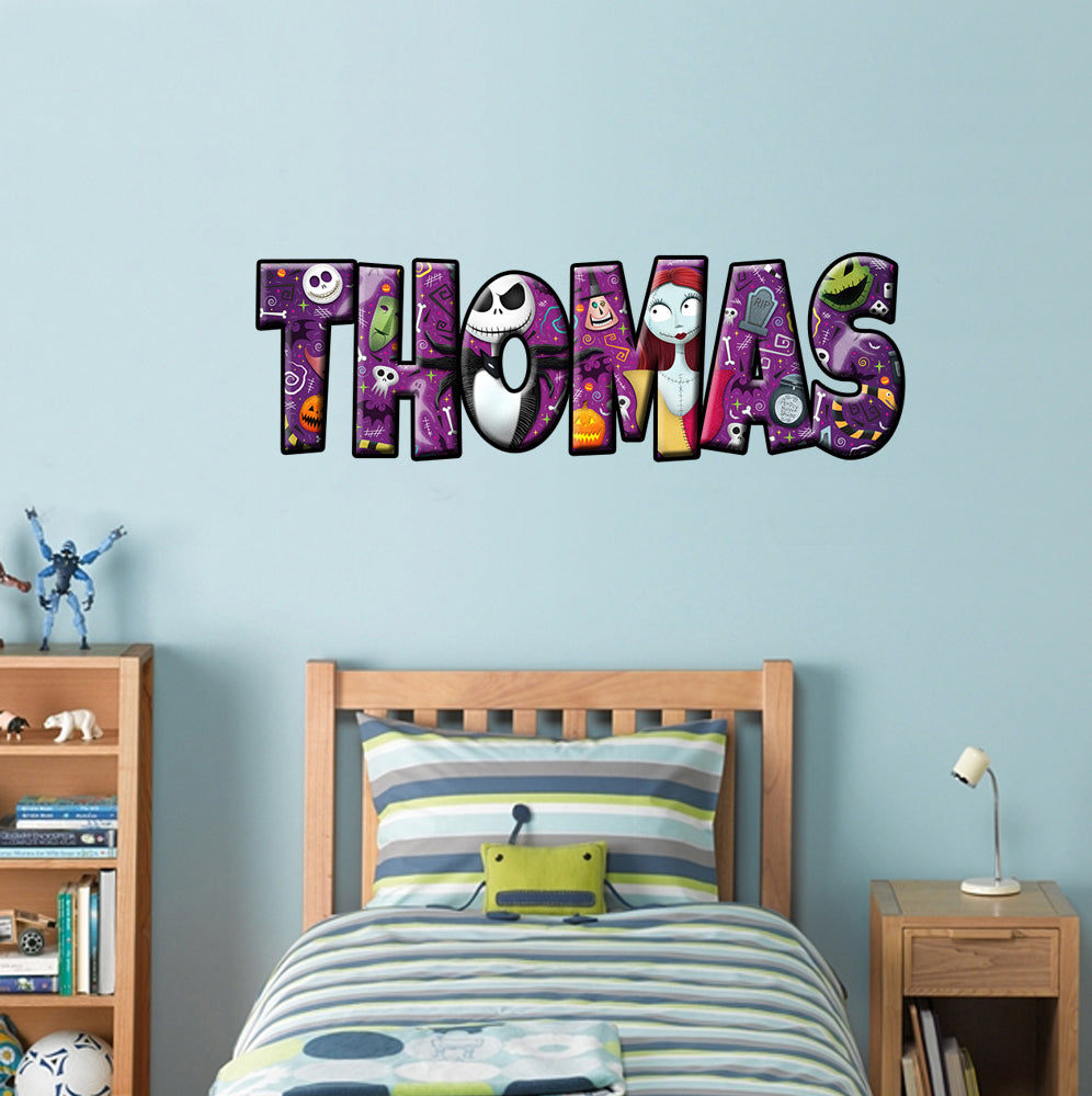 Nightmare Before Christmas Personalized Custom Name Wall Sticker Decal WP114