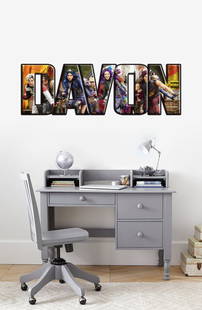 Disney Descendants Personalized Custom Name Wall Sticker Decal WP115