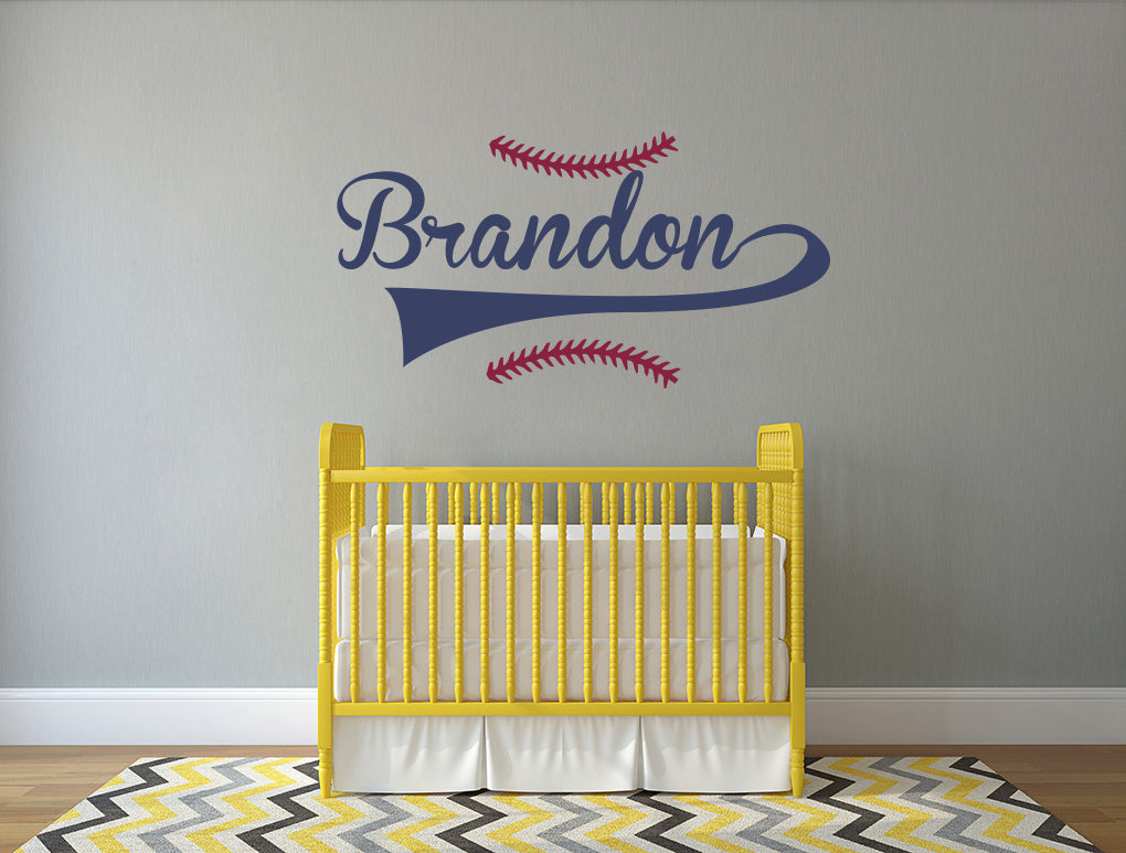 Baseball Personalized Custom Name Wall Sticker Decal WP118