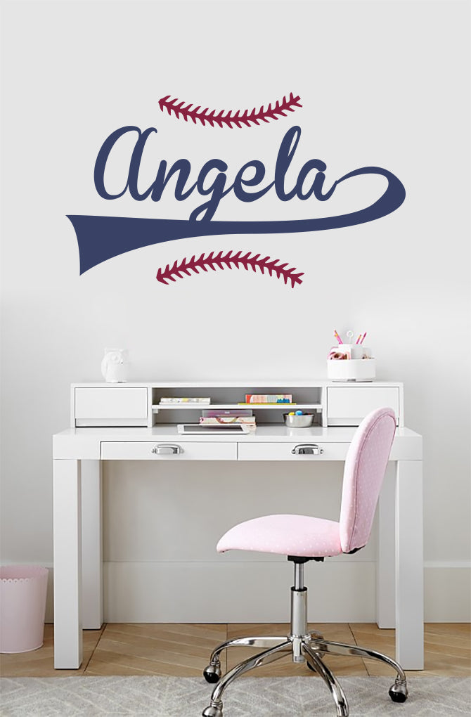 Baseball Personalized Custom Name Wall Sticker Decal WP118