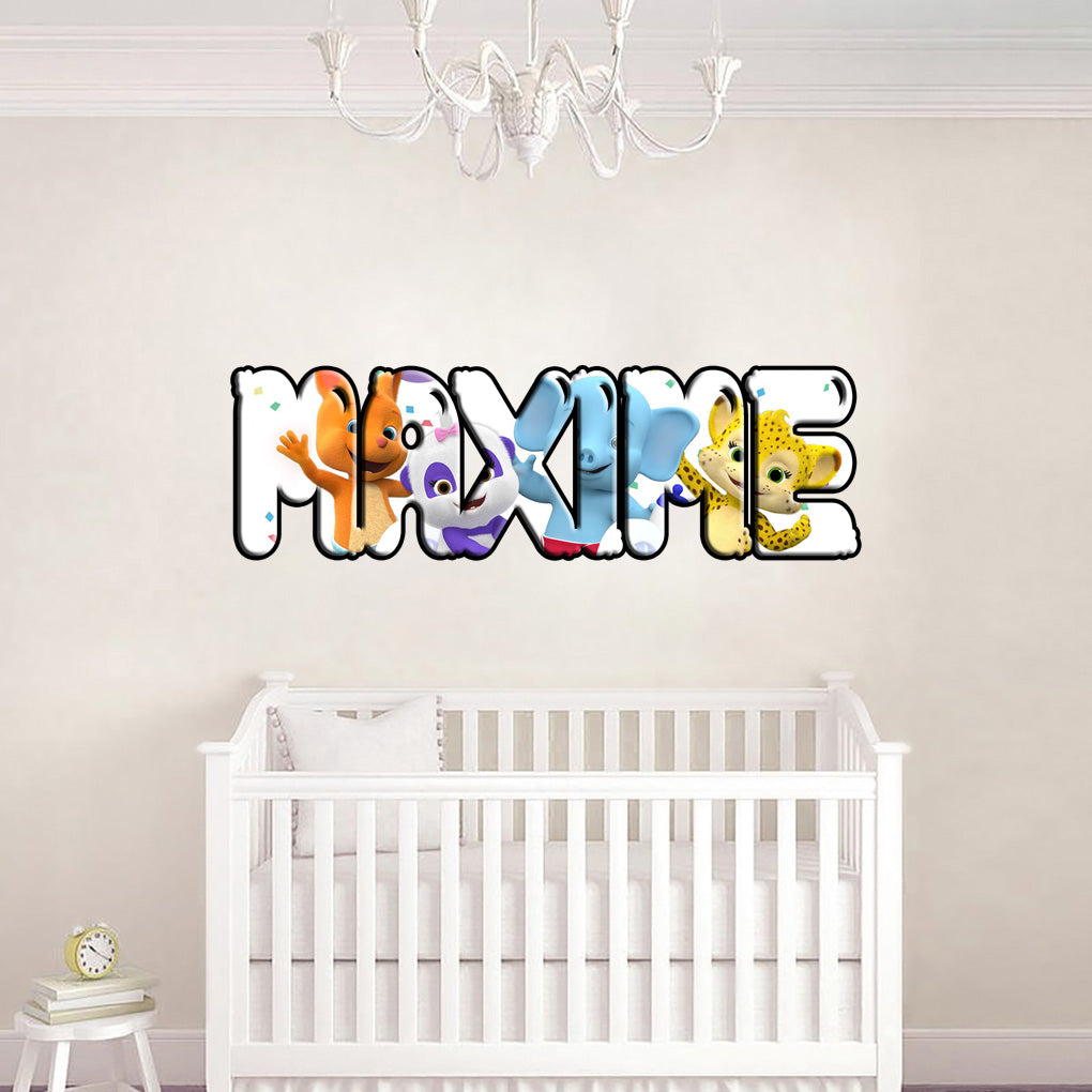 Kids Party Personalized Custom Name Wall Sticker Decal WP121