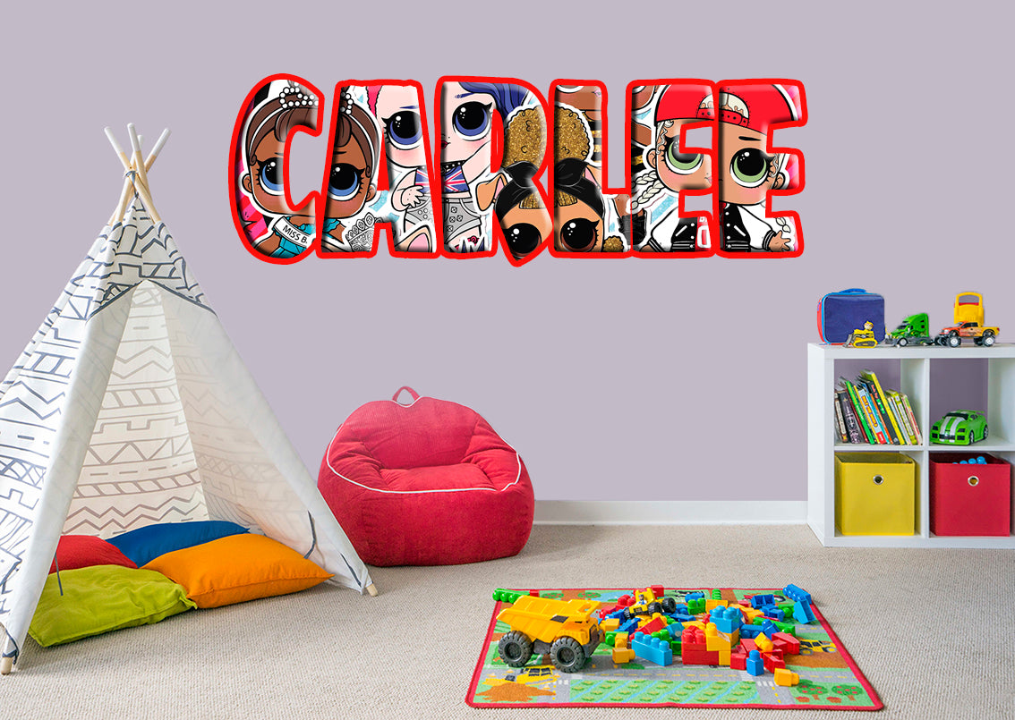 lol Dolls Personalized Custom Name Wall Sticker Decal WP124