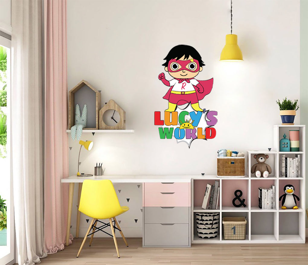 Ryan's World Personalized Custom Name Wall Sticker Decal WP126