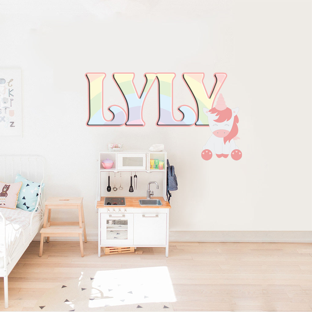 Unicorn Personalized Custom Name Wall Sticker Decal WP129