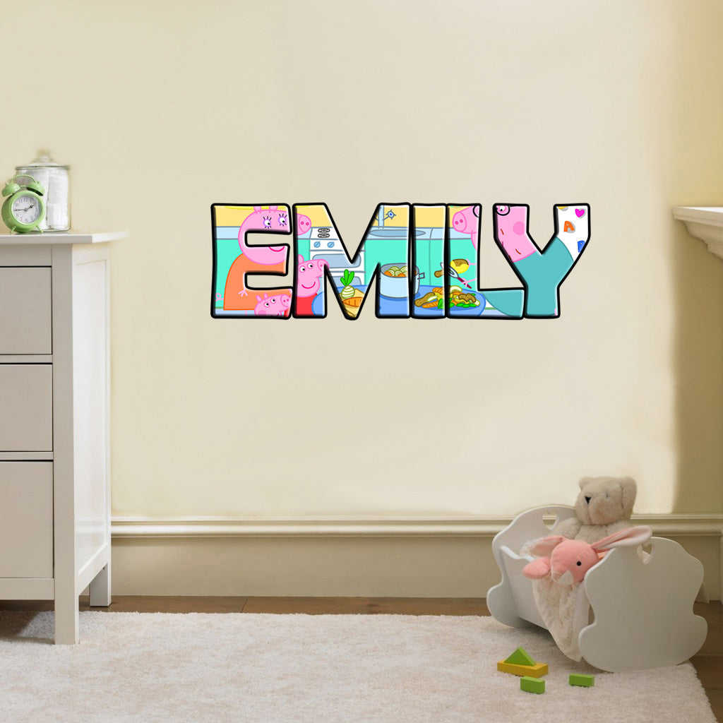 Kids Personalized Custom Name Wall Sticker Decal WP12