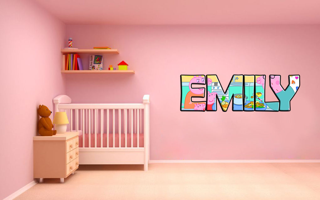 Kids Personalized Custom Name Wall Sticker Decal WP12
