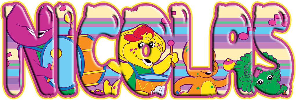 Barney & Friends Personalized Custom Name Wall Sticker Decal WP130