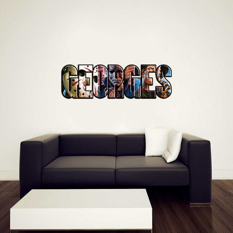 Horror Movie Personalized Custom Name Wall Sticker Decal WP135