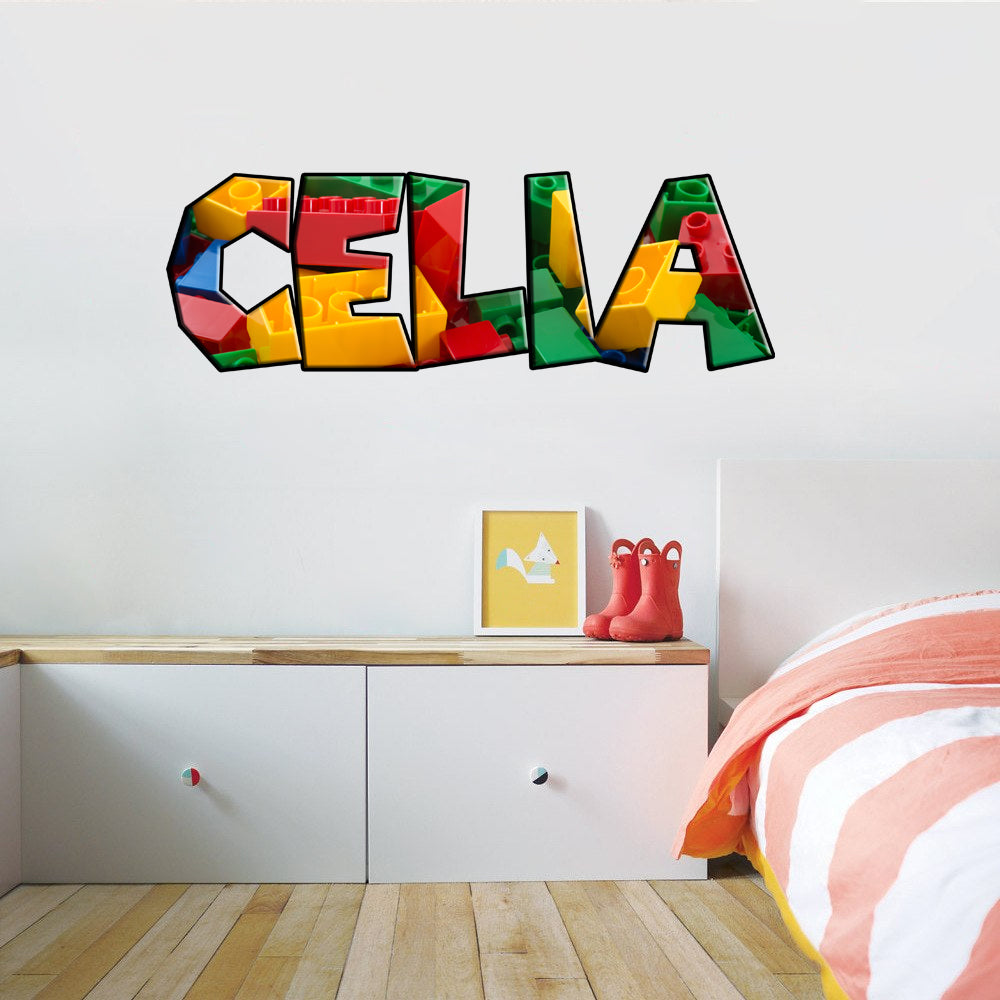 Lego Bricks Personnalisé Custom Name Wall Sticker Decal WP140