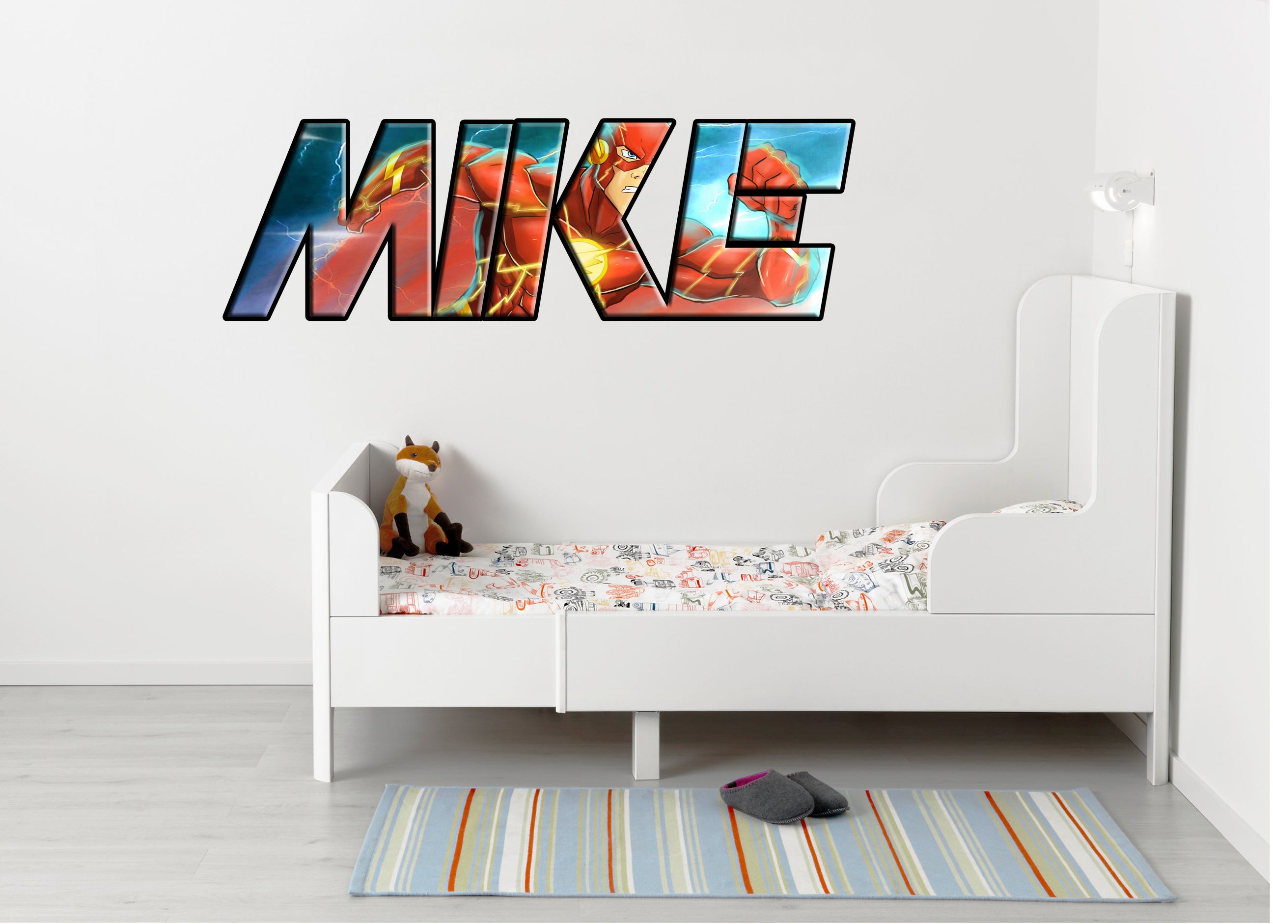 Flash Super hero Personalized Custom Name Wall Sticker Decal WP142