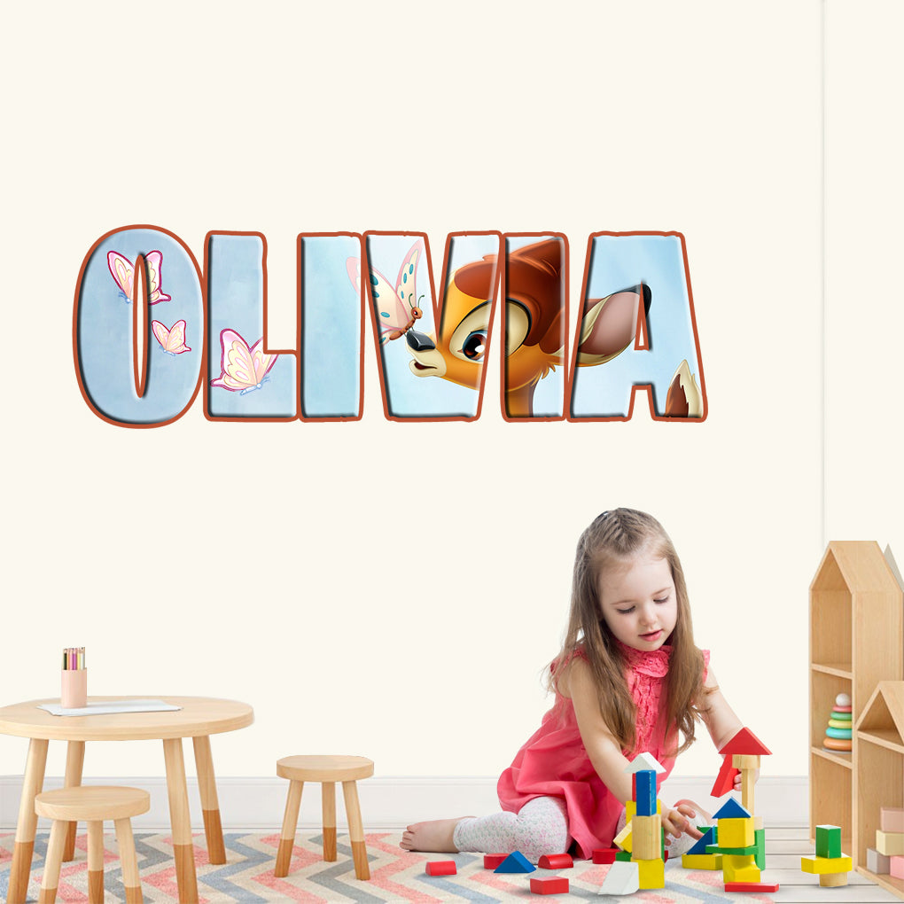 Bambi Personalized Custom Name Wall Sticker Decal WP143