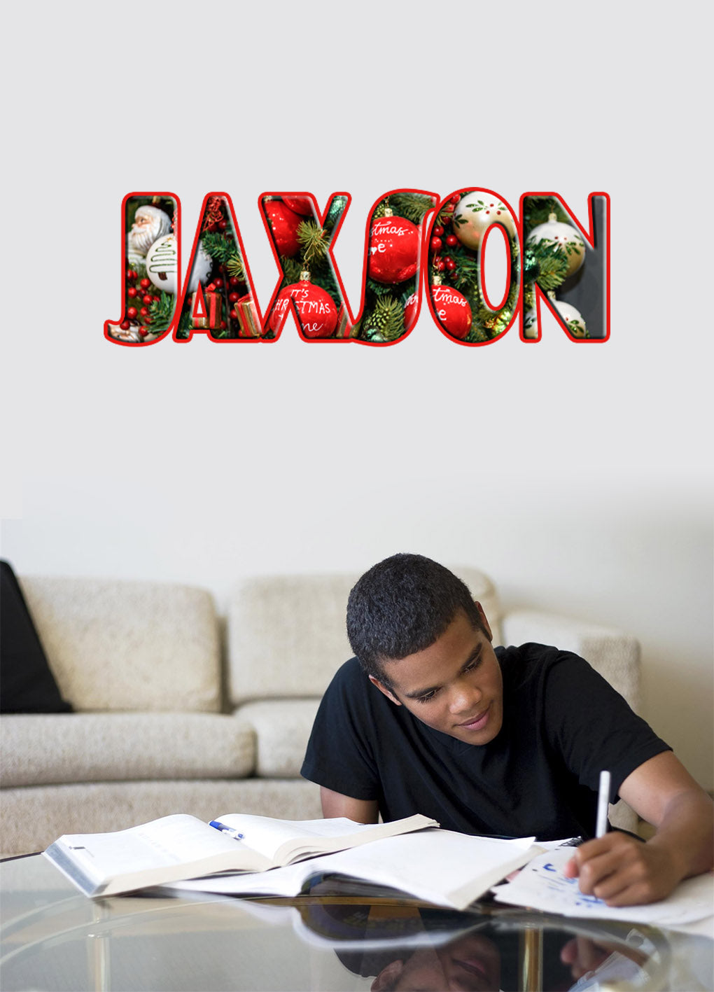 Kids CHRISTMAS Personnalisé Custom Name Wall Sticker Decal WP145
