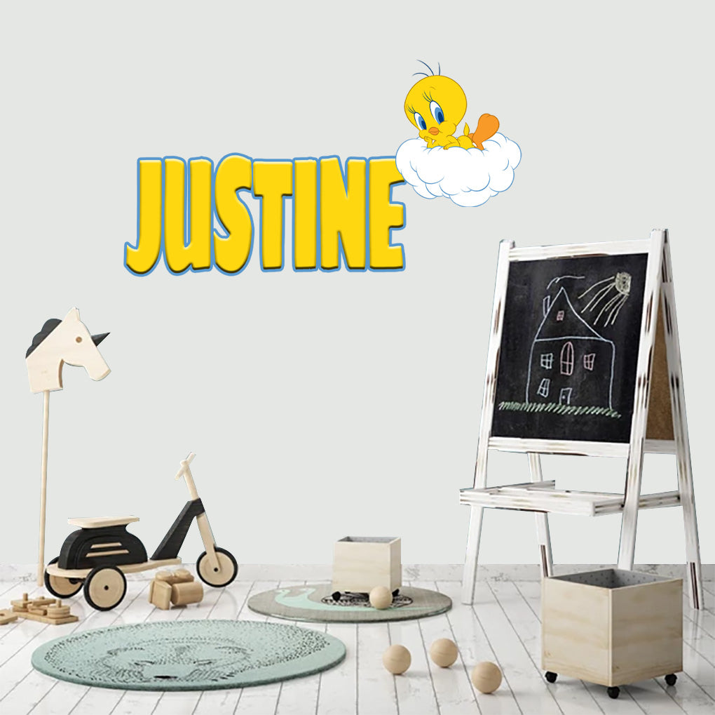 Tweety Looney Tunes Personnalisé Custom Name Wall Sticker Decal WP146