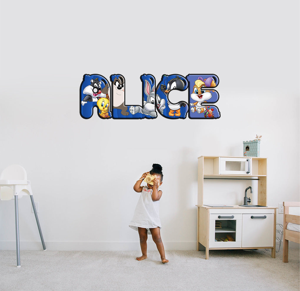 Looney Tunes Personalized Custom Name Wall Sticker Decal WP148