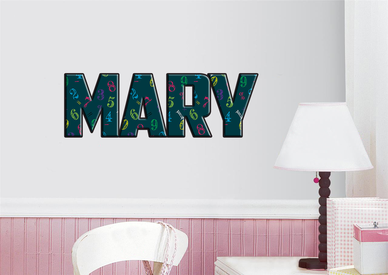 Numéros Custom Name Wall Sticker Decal WP159