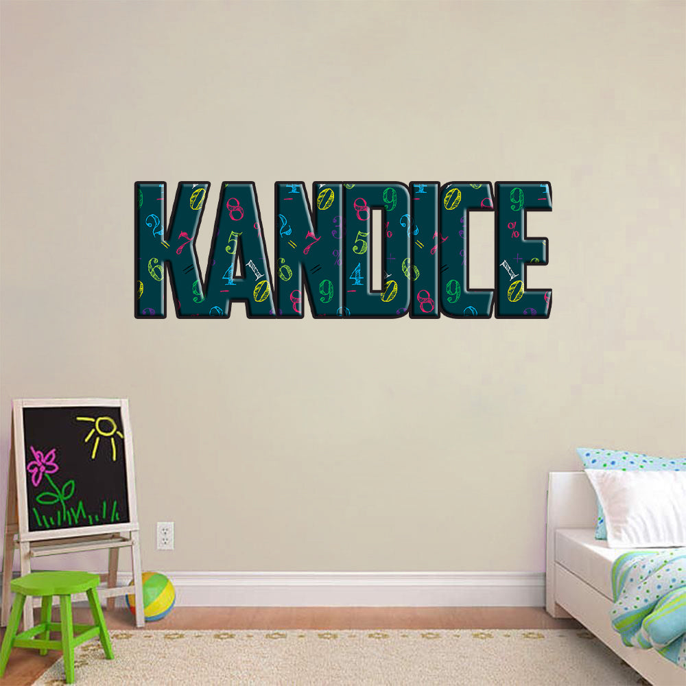 Numéros Custom Name Wall Sticker Decal WP159