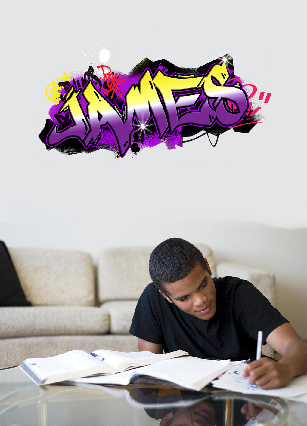 Kids GRAFFITI Personalized Custom Name Wall Sticker Decal WP165