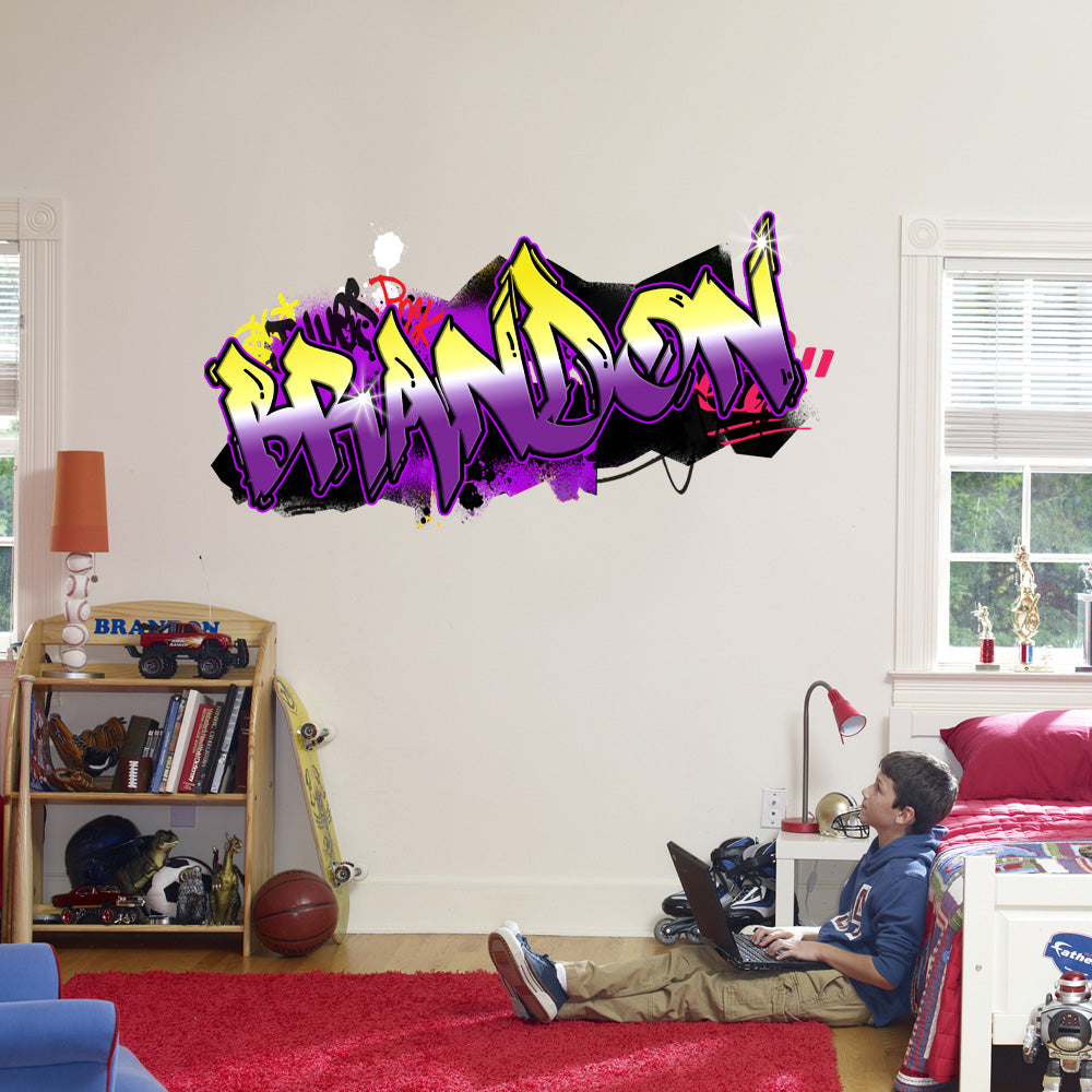 Kids GRAFFITI Personalized Custom Name Wall Sticker Decal WP165