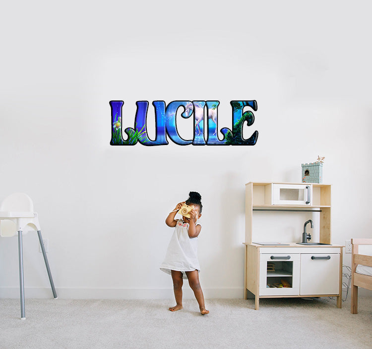 Unicorn Personalized Custom Name Wall Sticker Decal WP168