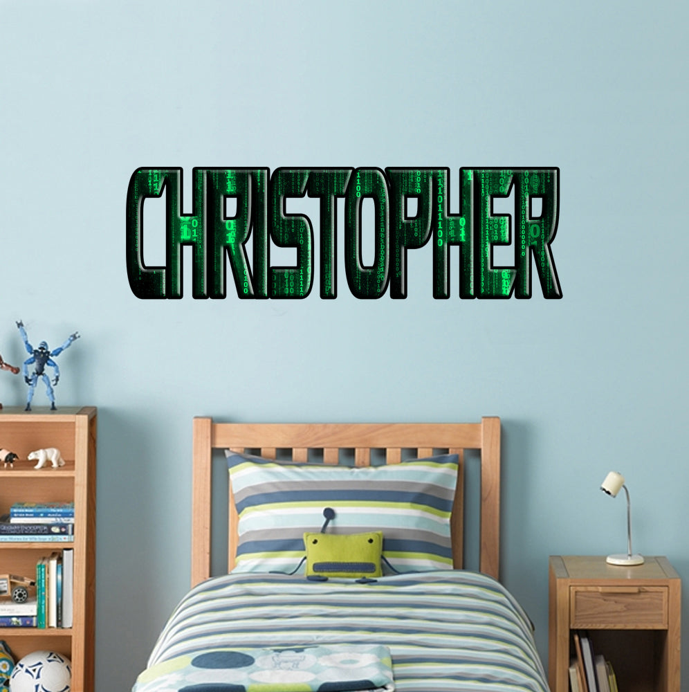Matrix Style Personalized Custom Name Wall Sticker Decal WP170