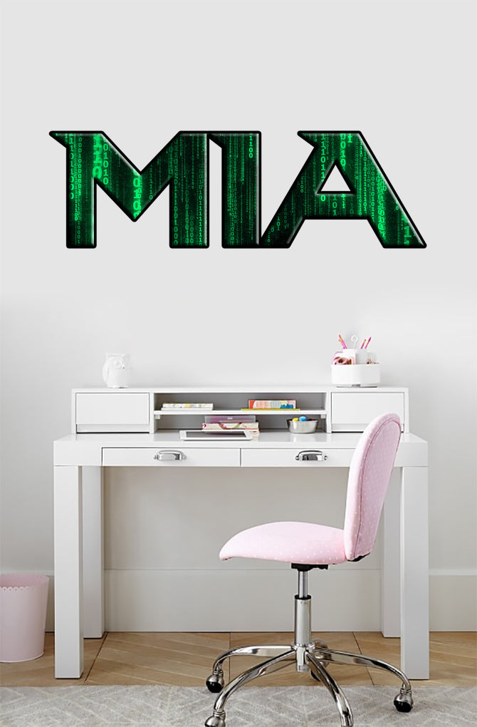 Matrix Style Personalized Custom Name Wall Sticker Decal WP170