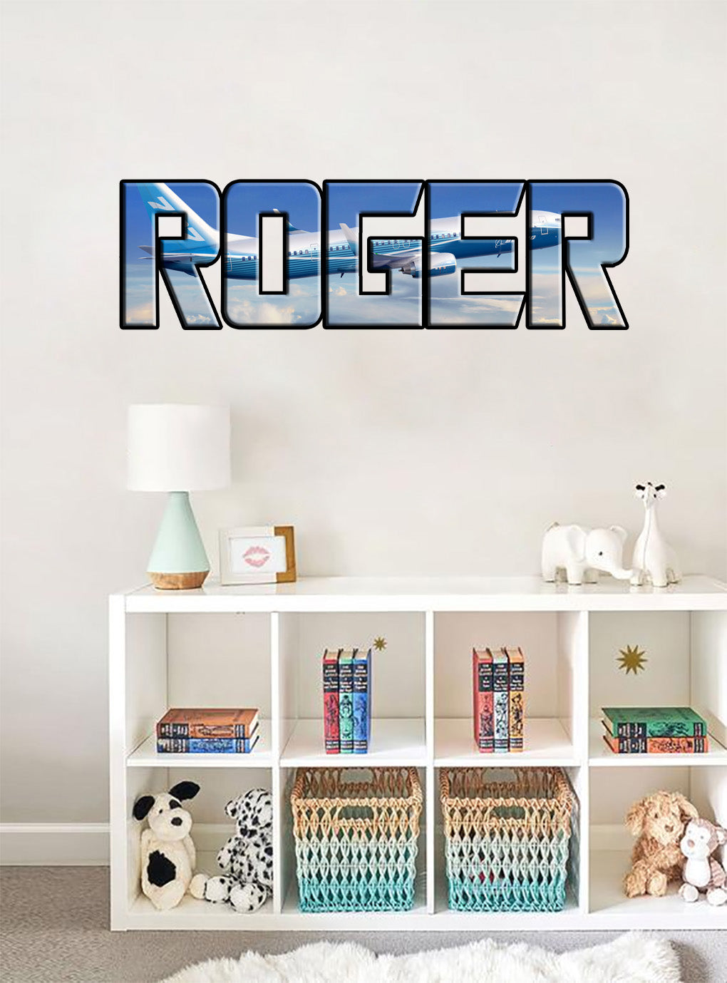 Airplane Personalized Custom Name Wall Sticker Decal WP171