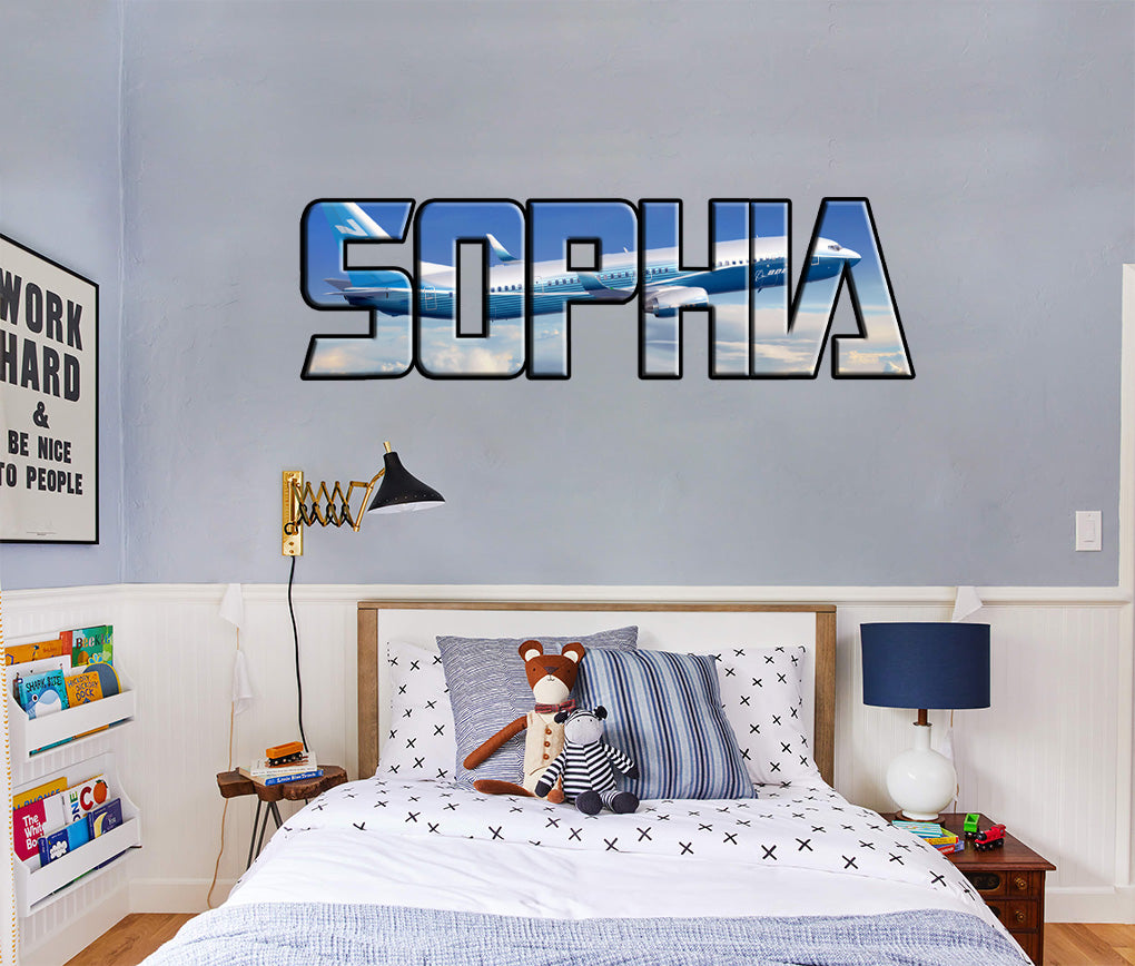 Airplane Personalized Custom Name Wall Sticker Decal WP171