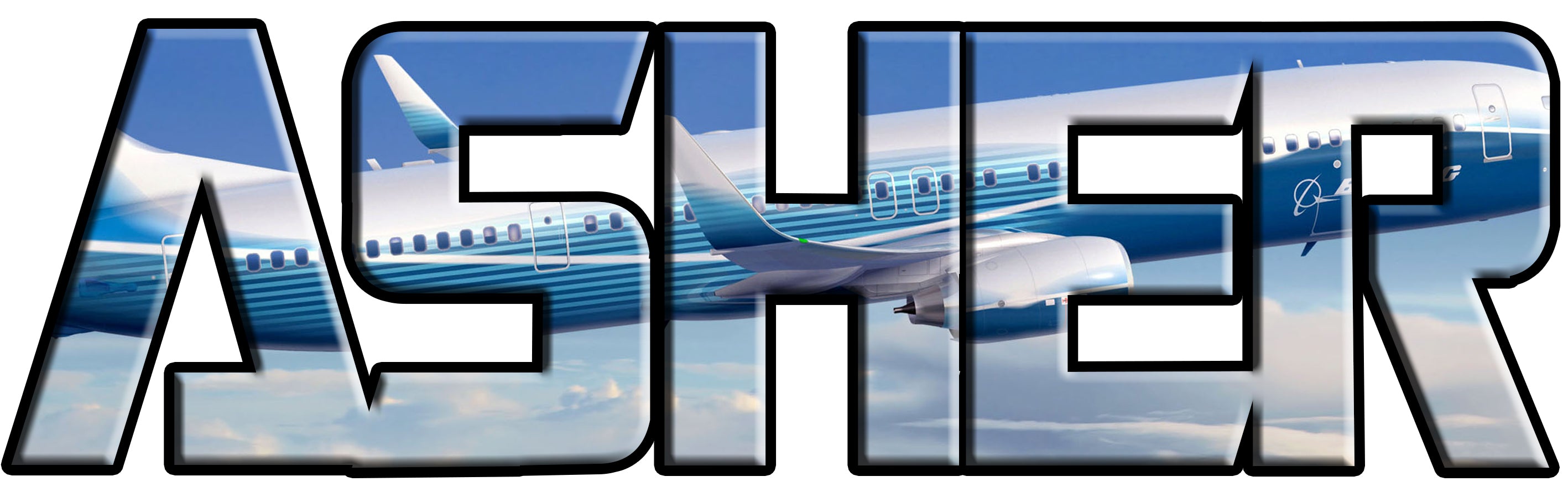 Airplane Personalized Custom Name Wall Sticker Decal WP171