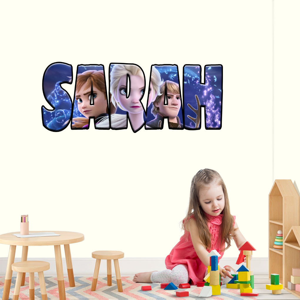 Frozen Personalized Custom Name Wall Sticker Decal WP177