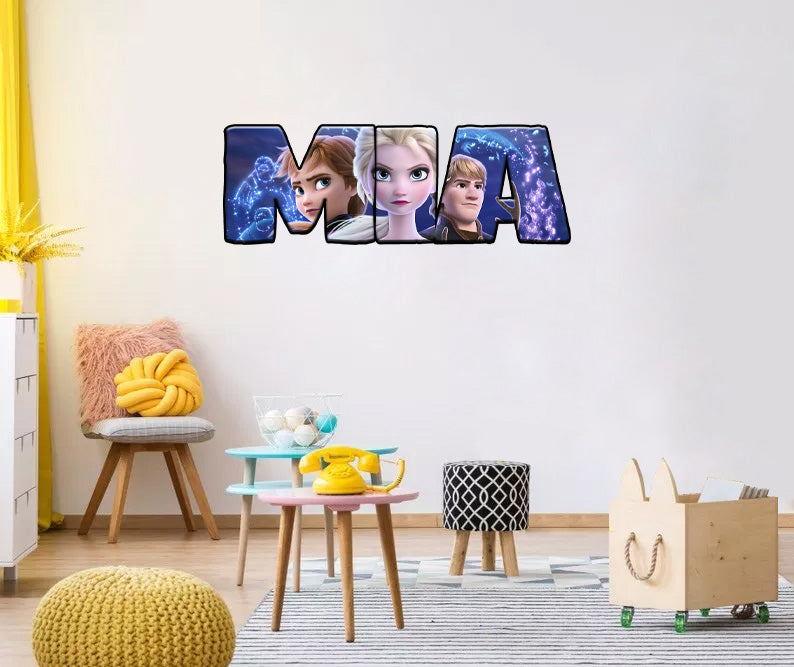 Frozen Personalized Custom Name Wall Sticker Decal WP177