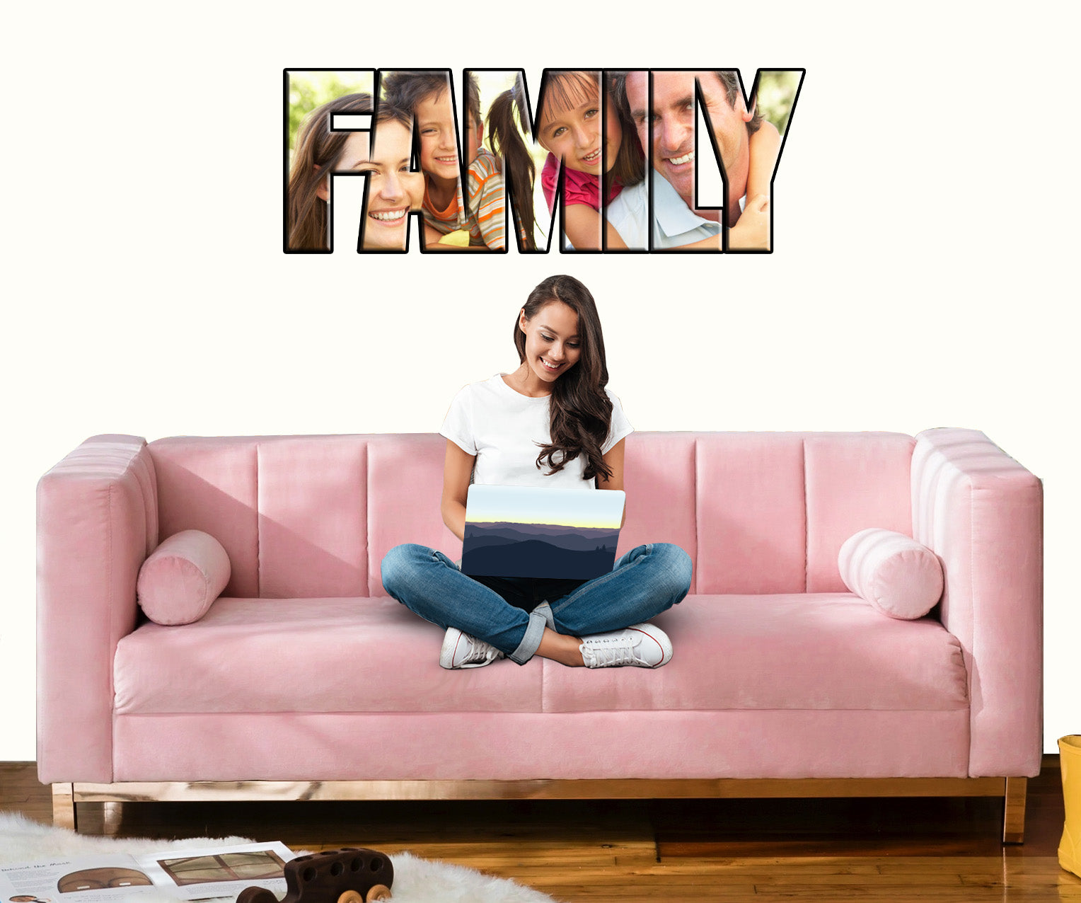 Photo de famille PERSONNALISÉ Nom Mur Sticker Decal WP179