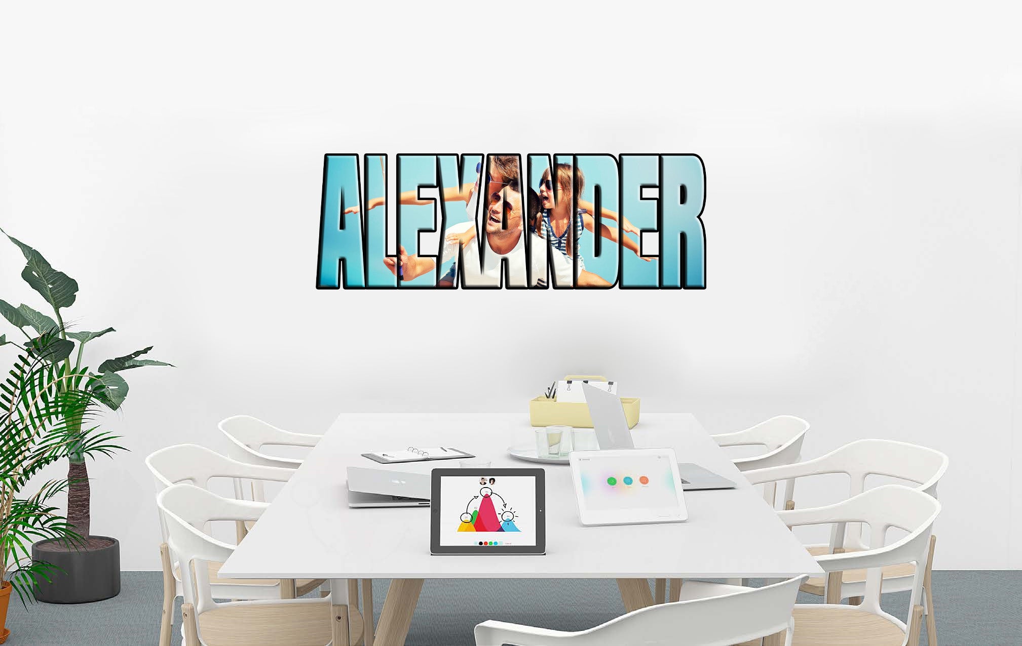 Photo de famille PERSONNALISÉ Nom Mur Sticker Decal WP179