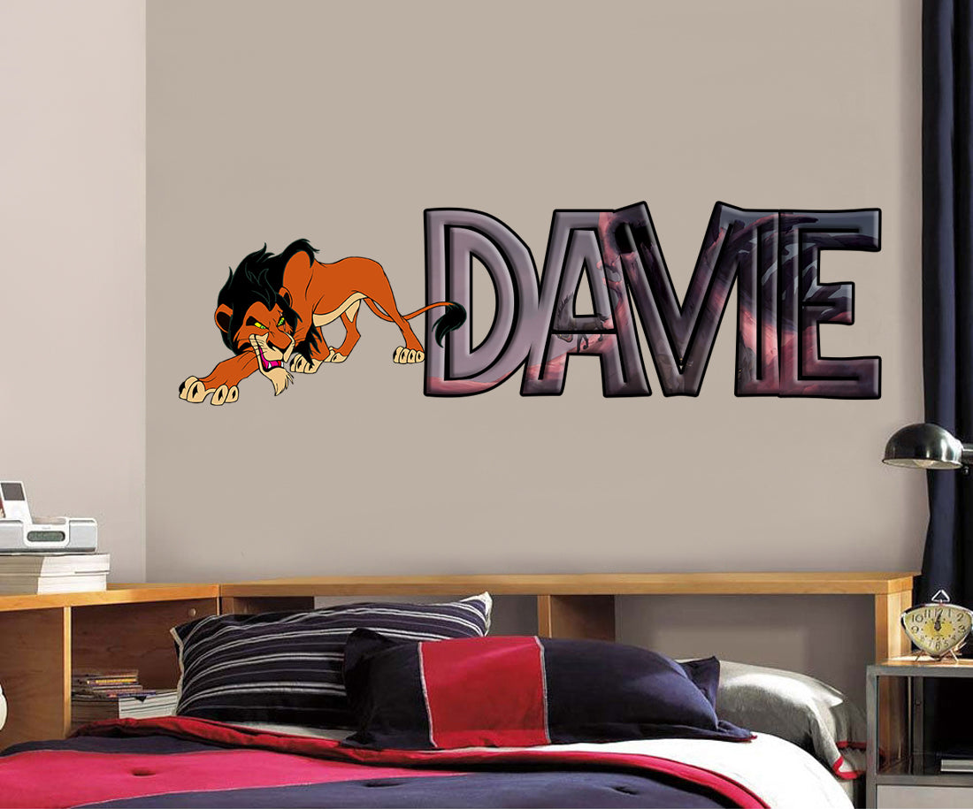 Scar Lion King Personalized Custom Name Wall Sticker Decal WP180