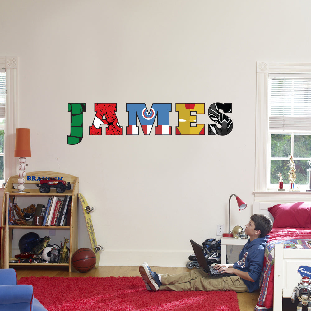 THE AVENGERS Super Heroes Personalized Custom Name Wall Sticker Decal WP181