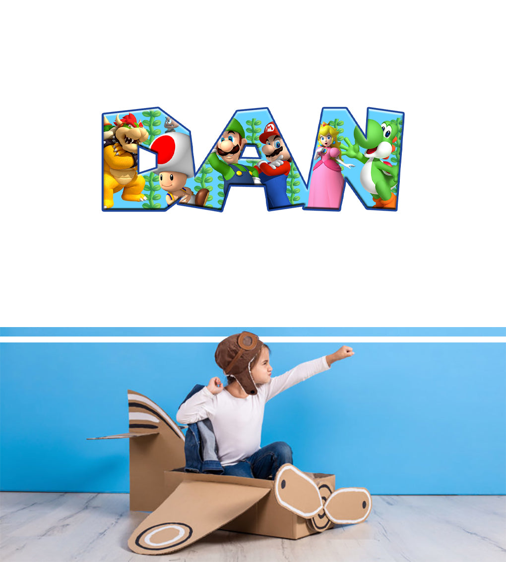 Super Mario Bros Personalized Custom Name Wall Sticker Decal WP182