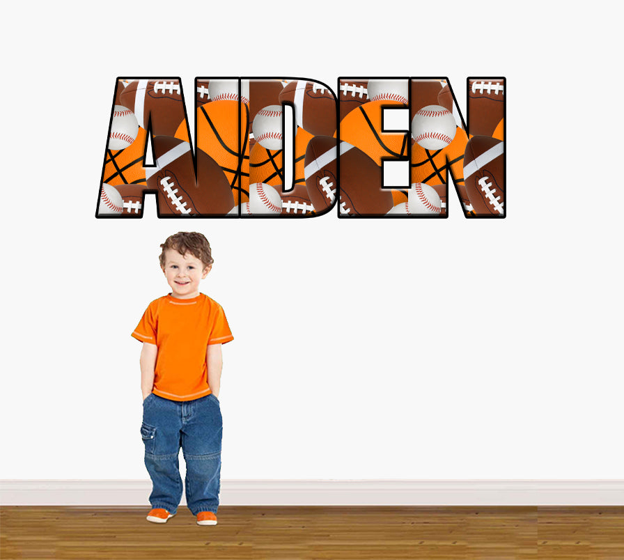 Sports Balls Personalized Custom Name Wall Sticker Decal WP185