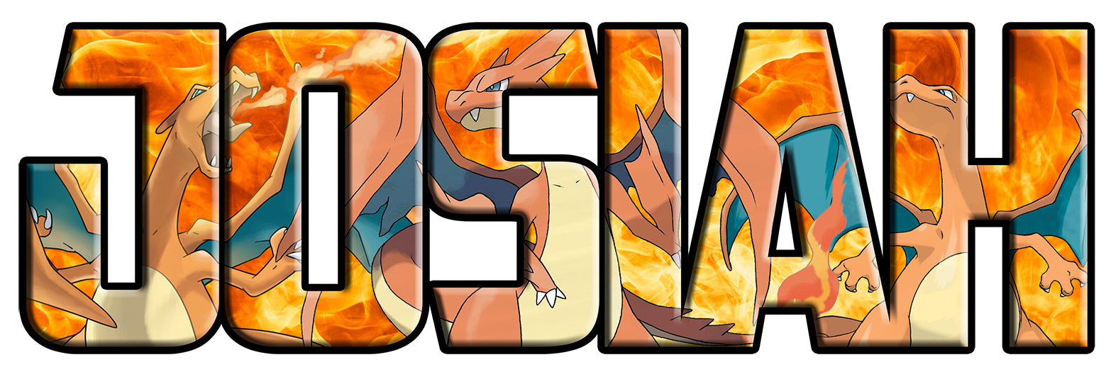 CHARIZARD Pokemon Personnalisé Custom Name Wall Sticker Decal WP203