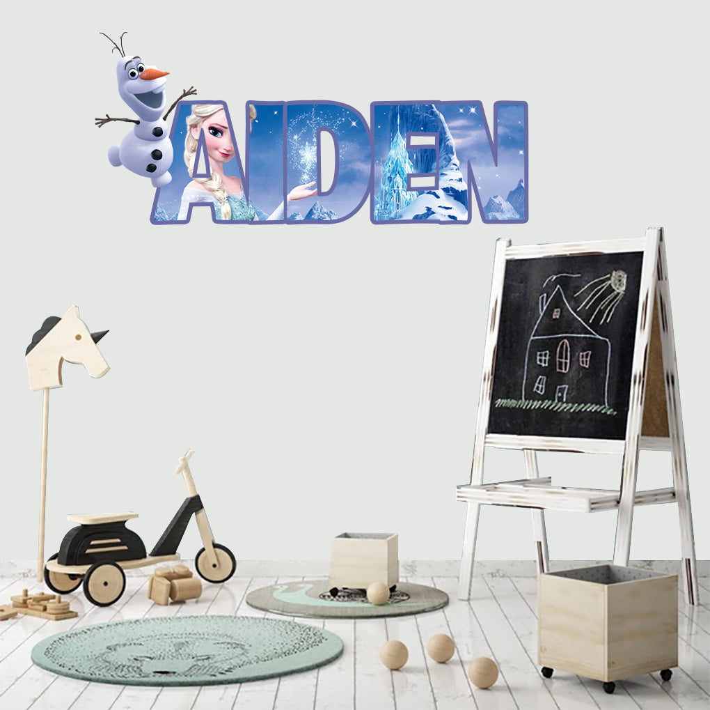 Olaf Frozen Personalized Custom Name Wall Sticker Decal WP216