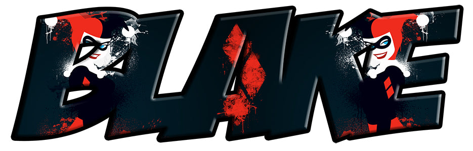 HARLEY QUINN Super Hero Personnalisé Custom Name Wall Sticker Decal WP223