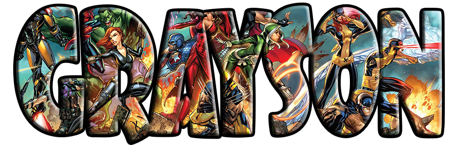 Comics Superheroes Personalized Custom Name Wall Sticker Decal WP232