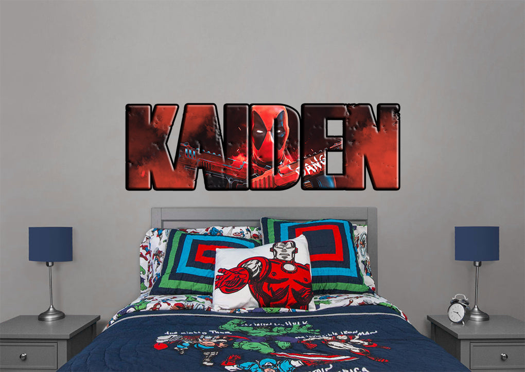 DEADPOOL Super Hero Personalized Custom Name Wall Sticker Decal WP233