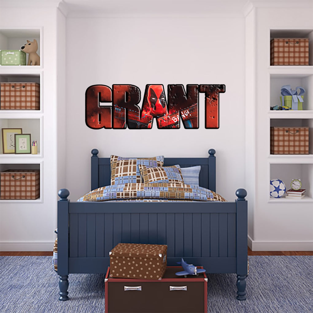 DEADPOOL Super Hero Personalized Custom Name Wall Sticker Decal WP233